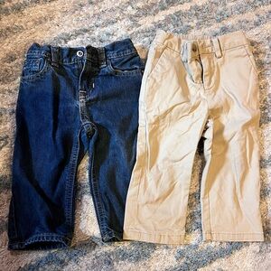 Polo Ralph Lauren Kids Blue jeans and khaki Set, size 12 months